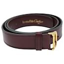 CARTIER Belt Leather 39.8"" Red Auth am6240 - Cartier