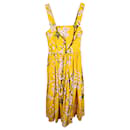 Dolce & Gabbana Robe d'été à fleurs d'amandier en coton jaune