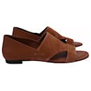 Tod's Sandales Sandalo En Daim Et Cuir Marron