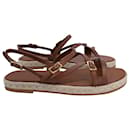Tod's Strappy Sandals in Brown Leather