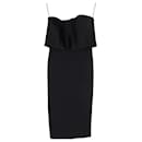 Victoria Beckham Strapless Midi Dress in Black Polyester