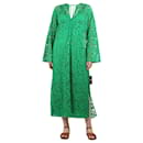 Green floral lace midi dress - size UK 10 - Valentino