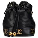 Chanel Black Triple CC Lambskin Bucket Bag