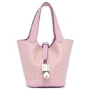 Hermès Pink Micro Swift Lucky Daisy Picotin Lock 14