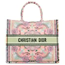 Dior Pink Large Embroidered Canvas Book Tote