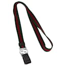 GUCCI Neck Strap Web Sherry Line Canvas Verde Vermelho 115278 Autenticação12589 - Gucci