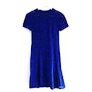 Louis Vuitton SS17 Blue Flocked Dress