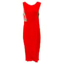 Marni Red Multi Sleeveless Dress with Attached Draped Topper - Autre Marque