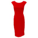 Akris Punto Red Cap Sleeve Dress with Stitching - Autre Marque