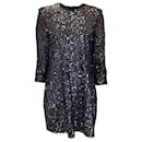 Shoshanna Black Sequined Long Sleeved Mini Dress in Jet - Autre Marque