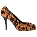 Balenciaga Leopard Print Pumps in Multicolor Pony Hair