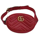 Gucci Matelassé GG Marmont Belt Bag in Red Leather