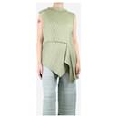 Green sleeveless pleated asymmetric top - Brand size 2 - Issey Miyake