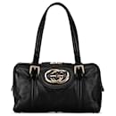 Gucci Black Leather Britt Boston Bag