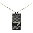 Louis Vuitton Silver Damier Graphite Pendant Necklace