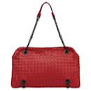 Bottega Veneta Red Intrecciato Nappa Duo Shoulder Bag