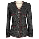 Neue legendäre CC Jewel Buttons Black Tweed Jacke - Chanel