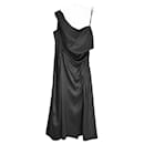 Versace black silk double slip dress