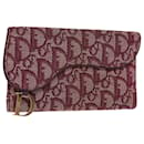 Christian Dior Trotter Canvas Saddle Wallet Red Auth yk12488