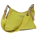 PRADA Shoulder Bag Nylon Yellow Auth 75118 - Prada