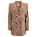 L'Agence Brown Houndstooth Double Breasted Jayda Blazer - Autre Marque