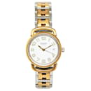 Goldene Hermès-Quarz-Pullman-Uhr aus Edelstahl