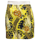 Yellow & Multicolor Roberto Cavalli Abstract Print Skirt Size IT 42