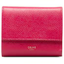 Pink Celine Leather Trifold Wallet - Céline