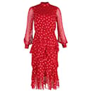 Saloni Polka Dot Midi Dress in Red Polyester - Autre Marque