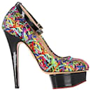 Charlotte Olympia Platform Pumps in Multicolor Satin