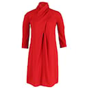 Vestido drapeado Giorgio Armani em lã vermelha