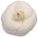 Vintage White Fabric Camelia Flower Camellia Brooch Pin - Chanel