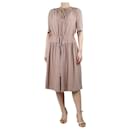 Vestido midi em crepe de seda taupe - tamanho UK 8 - Agnona