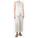 Neutral linen top and trouser set - size UK 6 - Autre Marque