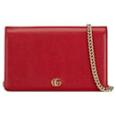 Gucci Red GG Marmont Wallet On Chain