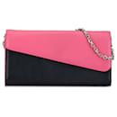 Dior Pink Bicolor Calfskin Wallet On Chain