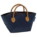 BURBERRY Nova Check Blue Label Handtasche Nylon Blau Auth bs14210 - Burberry