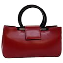 Salvatore Ferragamo Gancini Hand Bag Leather Red Auth 74408