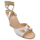 Sandali con zeppa in pelle stringati bianchi / beige di Tod's - Autre Marque