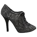 Black Dolce & Gabbana Lace Pointed-Toe Booties Size 38.5