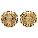Gold Dior Logo Clip On Earrings