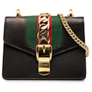 Black Gucci Mini Sylvie Leather Chain Crossbody Bag