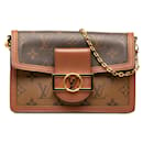 Cartera Dauphine inversa con monograma de Louis Vuitton marrón con bolso bandolera con cadena
