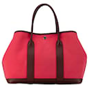 Rosafarbene Einkaufstasche „Garden Party 36“ aus Toile und Negonda von Hermès