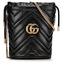Black Gucci Mini GG Marmont Matelasse Bucket Bag