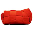 Red Bottega Veneta Intrecciato Padded Tech Cassette Crossbody Bag