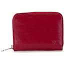 Porte-monnaie rouge Louis Vuitton Epi Zippy