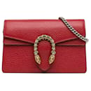 Bolso bandolera de cuero Gucci Super Mini Dionysus rojo