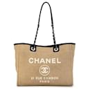 Bolsa Tan Chanel Pequena Lona Deauville