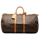 Bolsa de viaje marrón Louis Vuitton Monogram Keepall 55